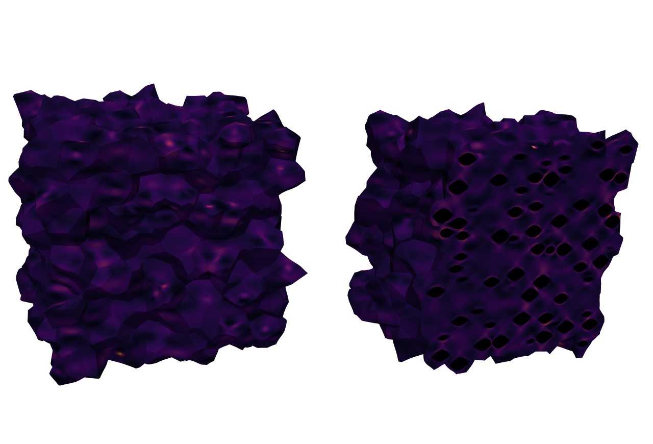 Illustration of a RVE with 634 spheres after 5 seconds.
